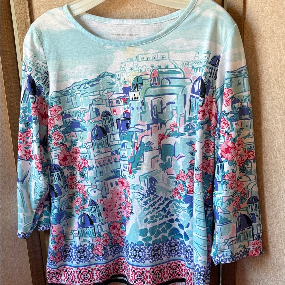 FINAL MARKDOWN Allison Daley Scenic Print Women's Top pl